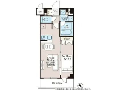 CREATIF三軒茶屋 クレアティフ三軒茶屋(1LDK/4階)の間取り写真