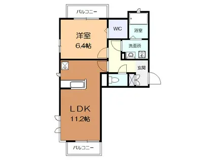 プロムナード桜台II(1LDK/1階)の間取り写真