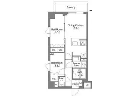 BPRレジデンス大島(2DK/3階)の間取り写真