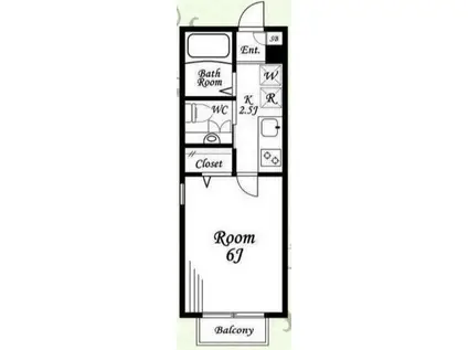 CLASSY文京(1K/1階)の間取り写真