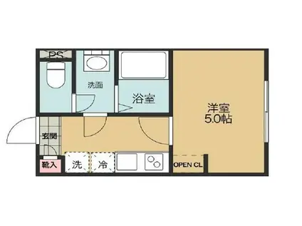 FLOWERGARDEN暮(1K/1階)の間取り写真