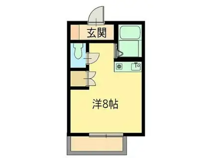 スカイコーポ木下(ワンルーム/1階)の間取り写真