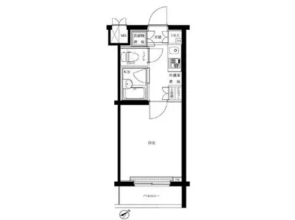 ルーブル武蔵中原(1K/1階)の間取り写真