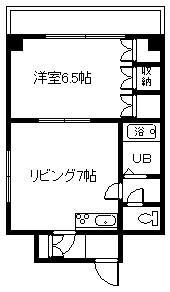メゾンペガサス(1DK/5階)の間取り写真