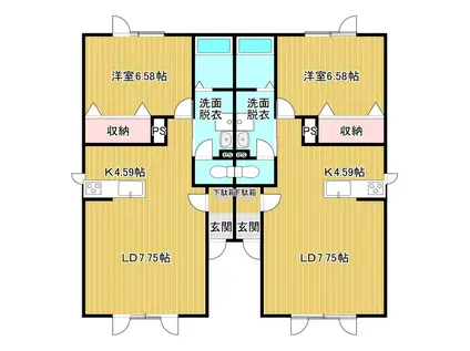オーブIV(1LDK/2階)の間取り写真