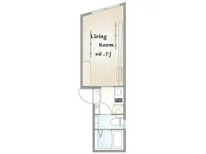 スプリングバンク(1K/5階)の間取り写真