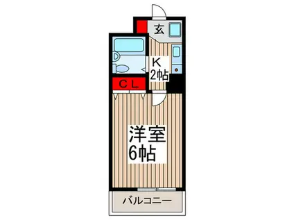 コアクレスト西浦和(1K/3階)の間取り写真