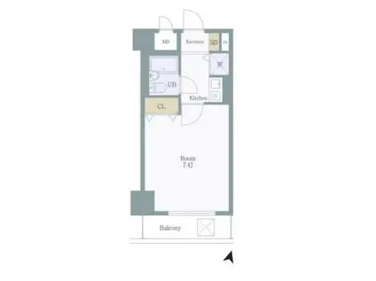 ライオンズマンション門前仲町第5(1K/2階)の間取り写真