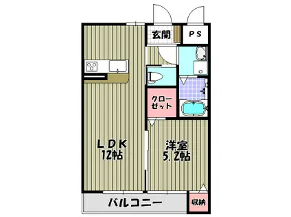 ロイヤルハイツ(1LDK/2階)の間取り写真