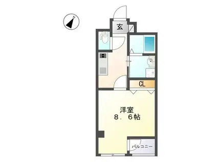 GRANDIR・ANNE(1K/3階)の間取り写真