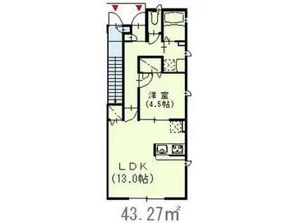 レジデンス桜山(1LDK/1階)の間取り写真