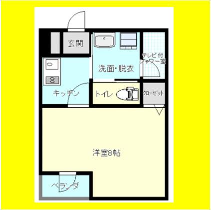 セントマルタ七間町(1K/3階)の間取り写真