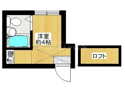 ホワイトヒルズ(ワンルーム/1階)の間取り写真