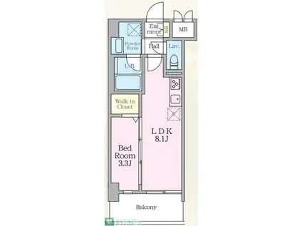LUXENAPAWS南行徳(1LDK/2階)の間取り写真