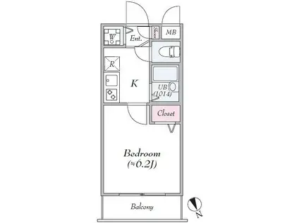 プレール・ドゥーク東京ノースIII(1K/2階)の間取り写真