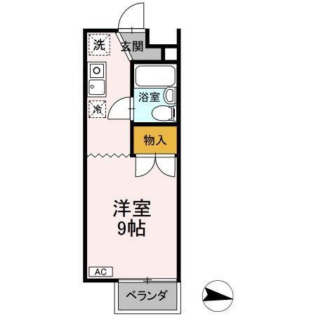シーサイド金沢(ワンルーム/2階)の間取り写真
