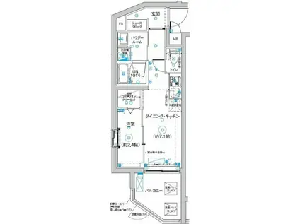 RELUXIA板橋西台(1DK/2階)の間取り写真