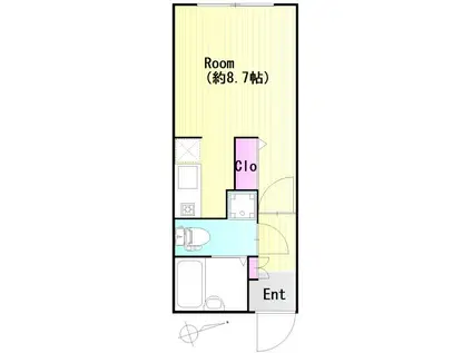 R-STYLE大山(ワンルーム/4階)の間取り写真