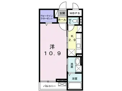 エテルノ(1K/1階)の間取り写真