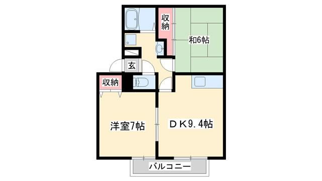 JAサンビレッジ大塚B(2LDK/1階)の間取り写真
