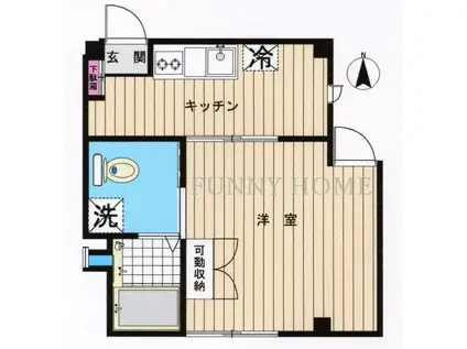 サンフラワー上北沢(1K/1階)の間取り写真