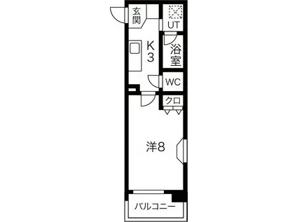 ステラヒルズ(1K/2階)の間取り写真