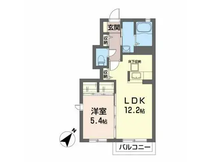 サンヴィスタ(1LDK/1階)の間取り写真