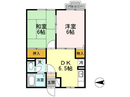 メゾンベルアージュ(2DK/1階)の間取り写真