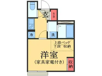 LP HAPPINESS(1K/1階)の間取り写真