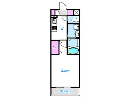 ルオージア(1K/1階)の間取り写真