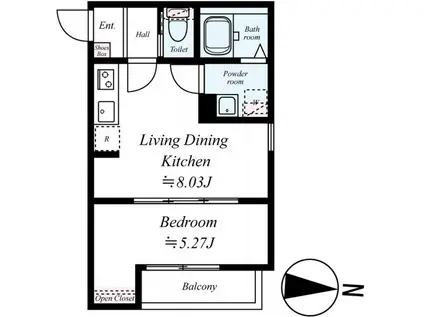 GRADUS鶴ヶ島V(1LDK/1階)の間取り写真