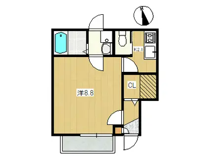 メゾンルミエール(1K/1階)の間取り写真