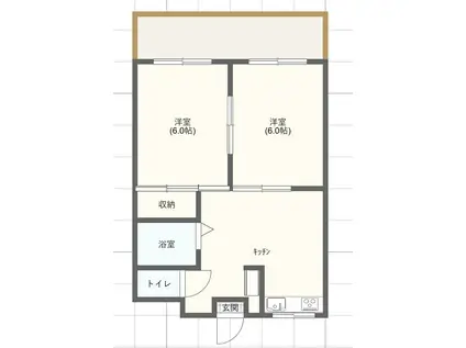 サンピア川崎102(2DK/1階)の間取り写真