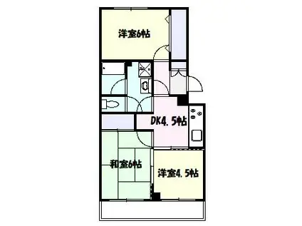 グリーンヒル藤が丘C(3DK/3階)の間取り写真