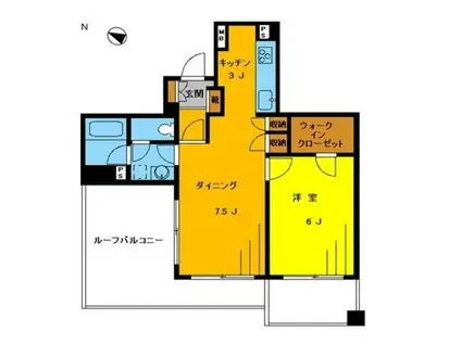 インペリアル代々木の杜(1LDK/6階)の間取り写真