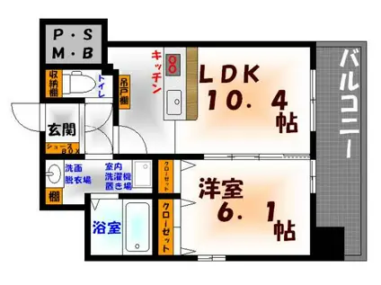シティタワープレミアム(1LDK/12階)の間取り写真