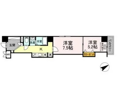 レジデンス大森(2K/3階)の間取り写真