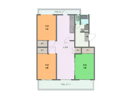 サルヴァトーレ惣領(3LDK/2階)の間取り写真
