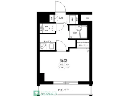 ドルチェ月島・弐番館(1K/3階)の間取り写真