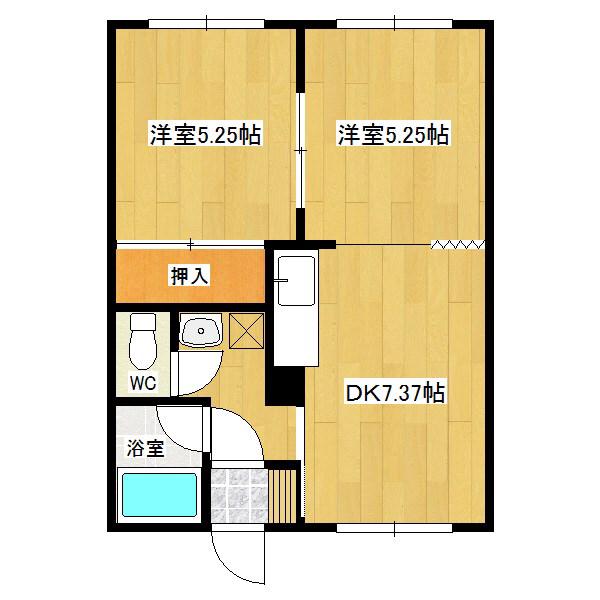 シルバーハイツ(2DK/1階)の間取り写真