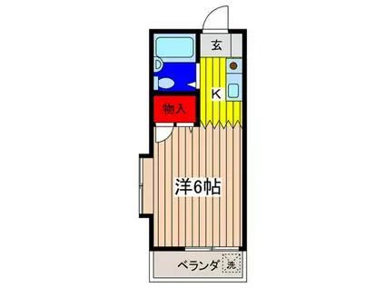 サンライズT(1K/2階)の間取り写真