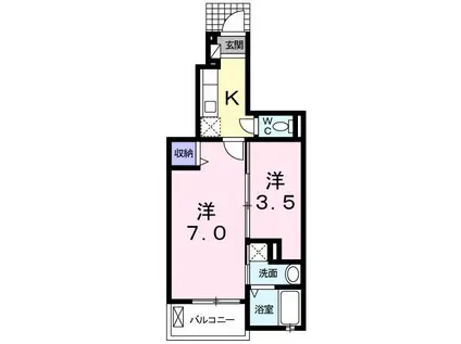 ポラリスV(1SK/1階)の間取り写真
