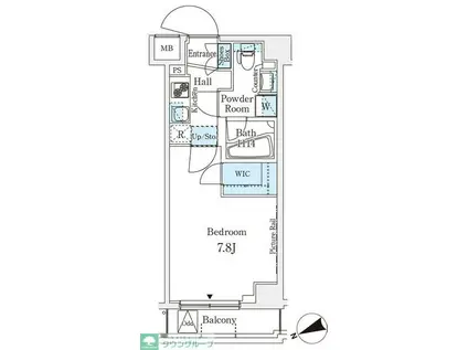 アジールコート山手動坂(1K/2階)の間取り写真