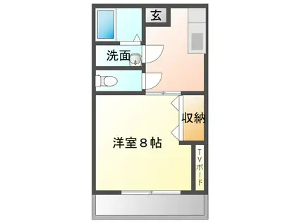 ユニオンレストII(1K/2階)の間取り写真