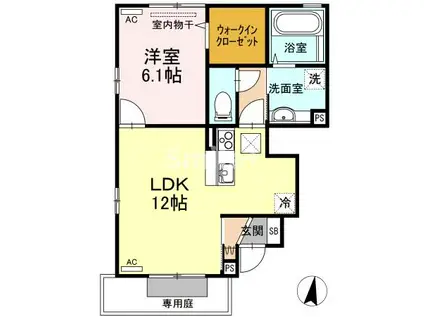 ポラリスI(1LDK/2階)の間取り写真