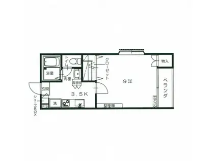 ベル・ビュー松井C棟(1K/1階)の間取り写真