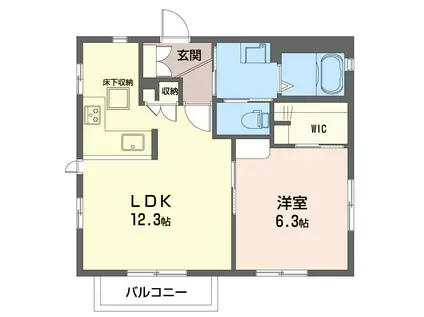 グリシーナB(1LDK/1階)の間取り写真