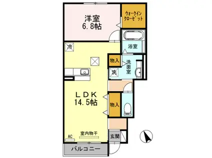 ゴールドバレーII(1LDK/1階)の間取り写真