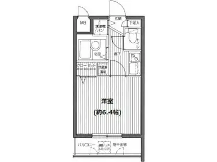 ガラステージ麻布十番(1K/5階)の間取り写真