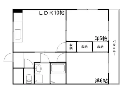 ピュア東姫路(2LDK/2階)の間取り写真